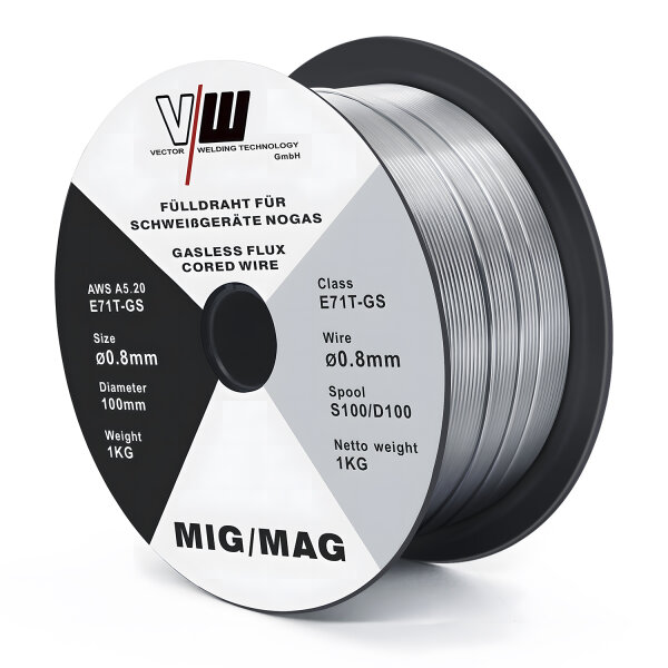 MIG MAG welding wire Cored wire E71T-GS | 0.8 / 1 kg / 3 X D100 roll NoGas