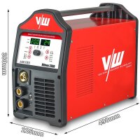 MIG/MAG Schweißgerät SET mit Schweißhelm, 5kg Schweißdraht & Zubehör | Milano 2300