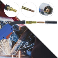 MIG MAG Zubehör Set 17 Teile: Gasdüse, Stromdüse, Düsenstock | MB15 Ø 0,8