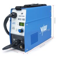 MIG welder with/without gas 165A, MMA 160A, IGBT, set with welding helmet, 2kg wire & accessories | MIG165