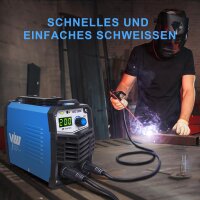 Elektrodenschweißgerät SET, MMA Elektrode 200A, IGBT | ARC 200K | Elektroden, Schlackehammer, Bürste, Schweißerhelm