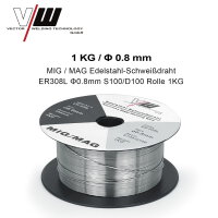 MIG MAG Schweißdraht Drahtrolle Edelstahl ER308L | 0.8 / 1kg / D100 - S100 Rolle