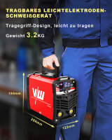 Schweißgerät MMA Elektrode ARC 160D Set: Helm, Drahtbürste, 10 Elektroden