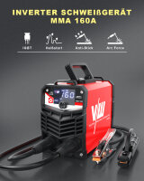 Schweißgerät MMA Elektrode ARC 160D Set: Helm, Drahtbürste, 10 Elektroden
