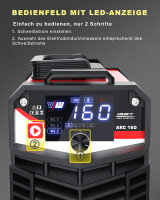 Schweißgerät MMA Elektrode ARC 160D Set: Helm, Drahtbürste, 10 Elektroden