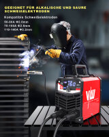 Schweißgerät MMA Elektrode ARC 160D Set: Helm, Drahtbürste, 10 Elektroden