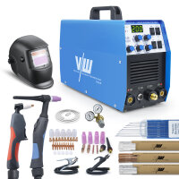 AC/DC TIG welder SET with 50A plasma cutter, helmet,...