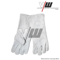 Plasma Cutter Work Gloves Protective Gloves Leather, Grey, One Size