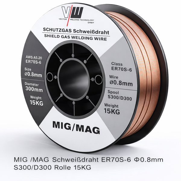 MIG MAG Schweißdraht Stahl SG 3, ER70-6 Drahtrolle 0,8 | 15 kg
